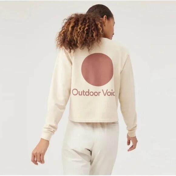 Outdoor Voices Tops - Outdoor Voices graphic logo pullover sweatshirt